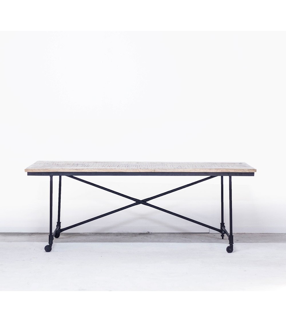 Table salle à manger bois et métal