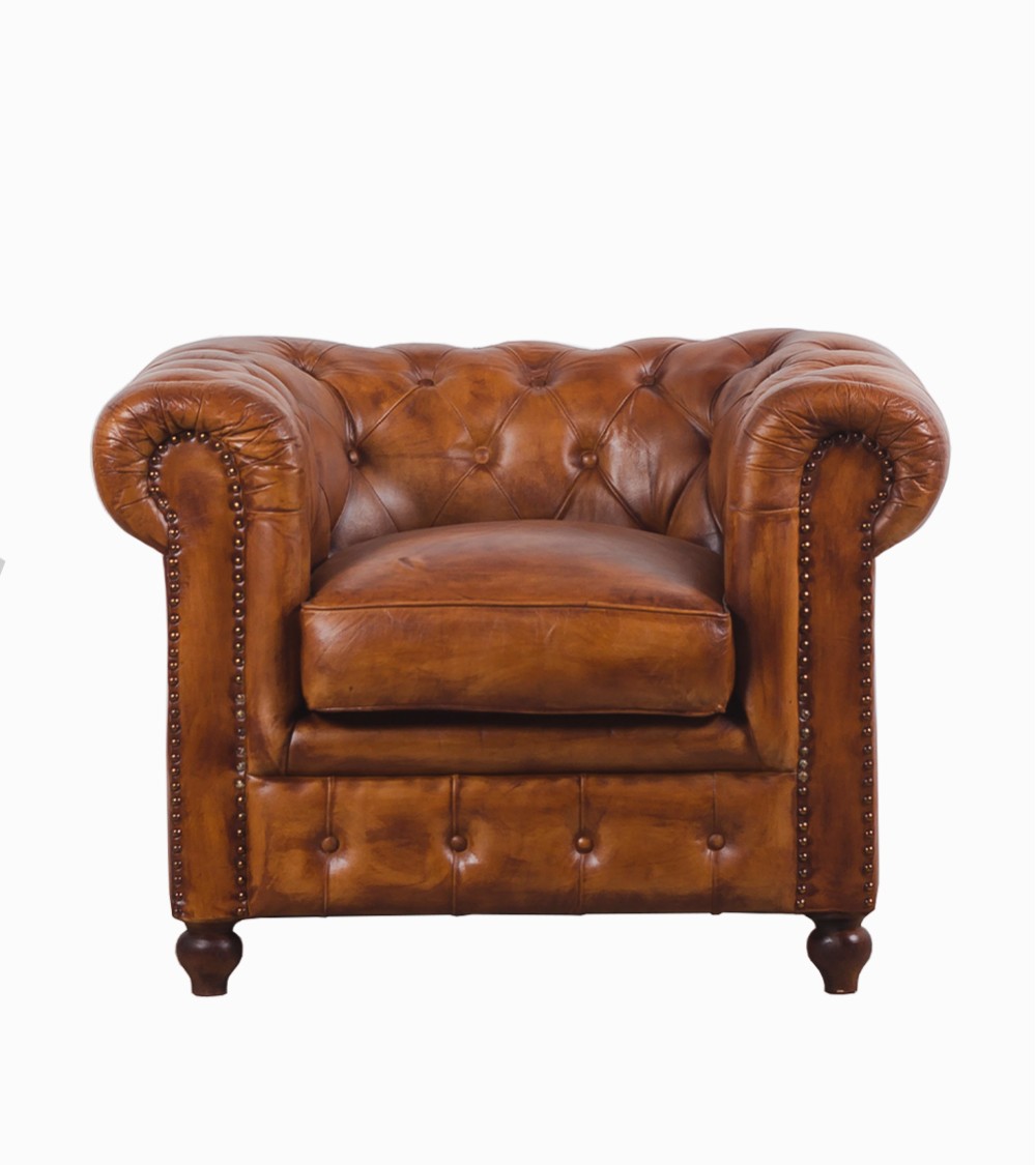 Fauteuil Chesterfield cuir