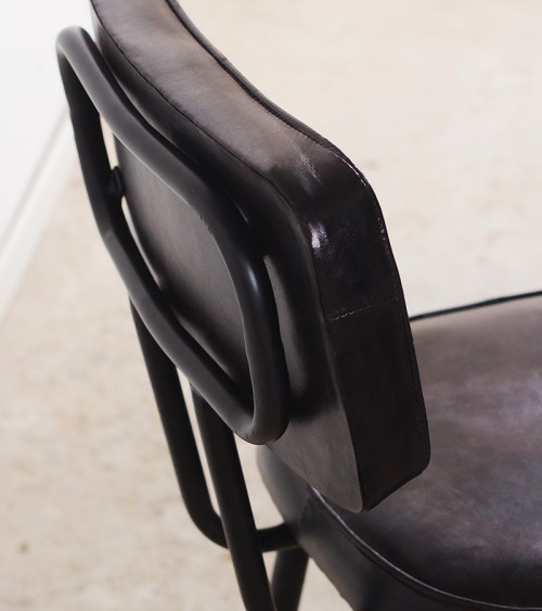 chaise cuir noir