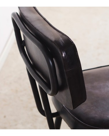 chaise cuir noir