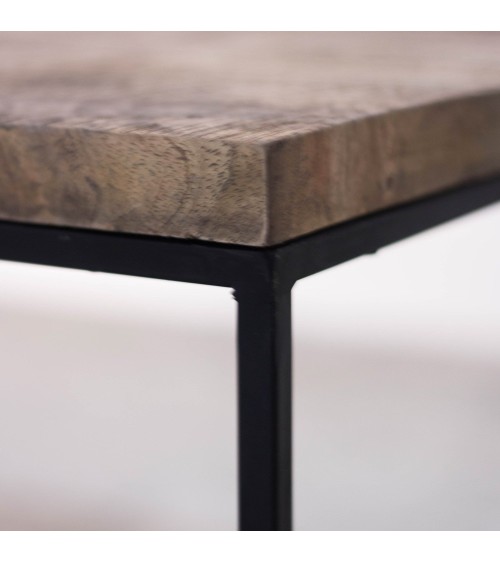 Table basse bois industrielle