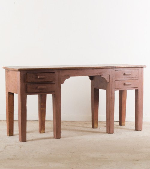 Bureau vintage en bois rose