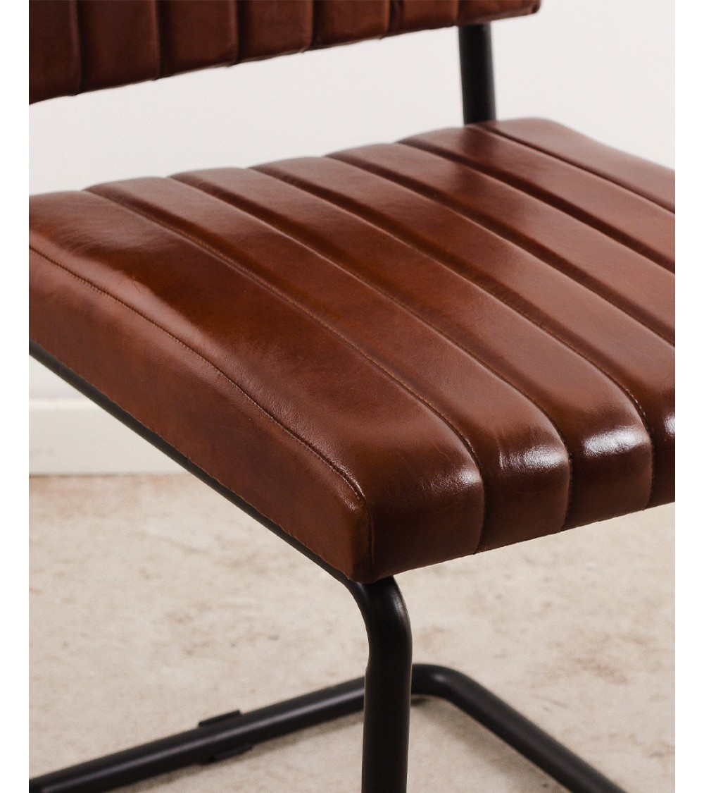 Chaise design en métal et en cuir | Intérieur Créatif|Chaise design