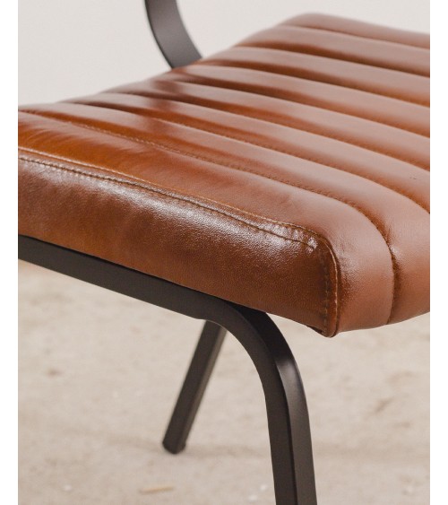 Chaise matelassée en cuir style industriel