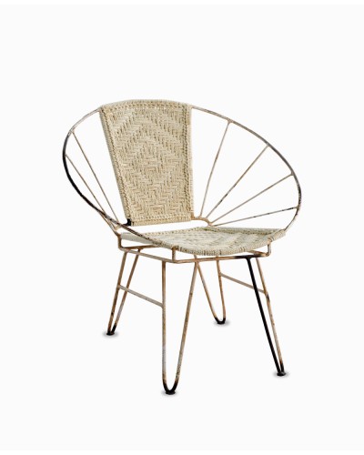 Fauteuil rond tressé en macramé