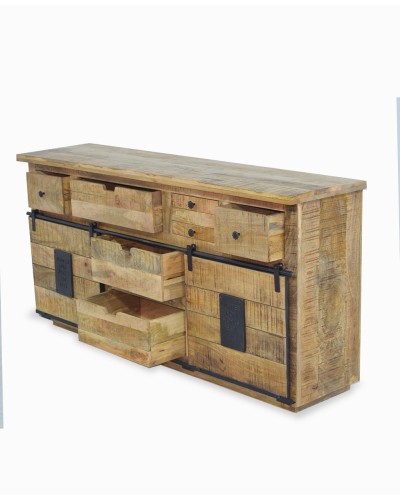 Meuble industriel buffet en bois massif