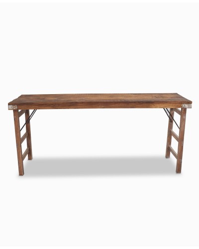 Table en bois massif vintage pliable